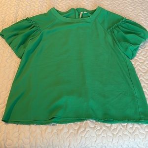 Cute Green Cato Blouse with Puffed Sleeves